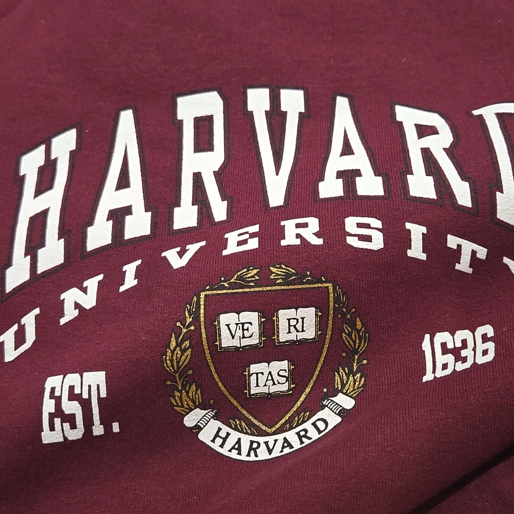 Vintage Harvard Sweatshirt Mens Unisex XL Crewneck Pullover Collegiate Maroon - Picture 5 of 5